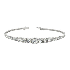 Round Diamond Progressive Tennis Bracelet