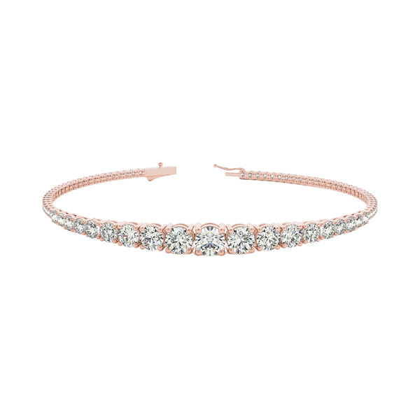 Round Diamond Progressive Tennis Bracelet