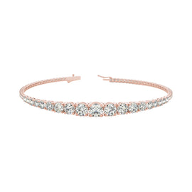 Round Diamond Progressive Tennis Bracelet