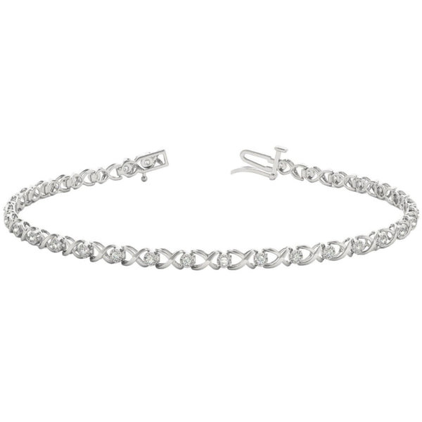 Round Diamond XO Tennis Bracelet