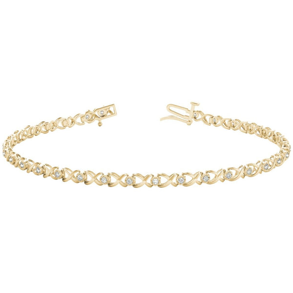 Round Diamond XO Tennis Bracelet