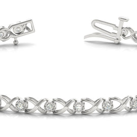 Round Diamond XO Tennis Bracelet