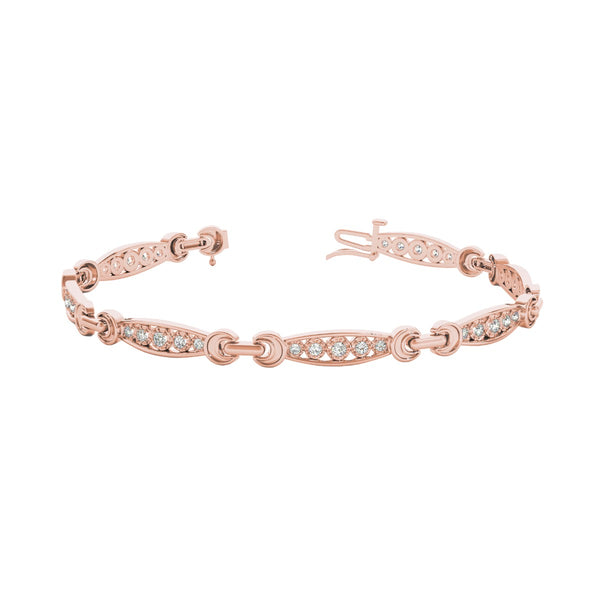 Round Diamond Half Moon Connect Bracelet