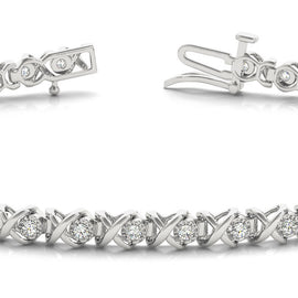 Round Diamond XO Tennis Bracelet