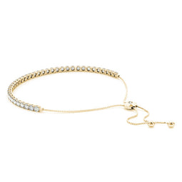 Round Diamond Tennis Slider Bracelet