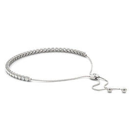 Round Diamond Tennis Slider Bracelet