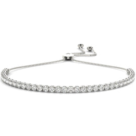 Round Diamond Tennis Slider Bracelet