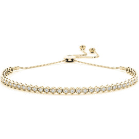 Round Diamond Hexagon Bezel Slider Bracelet