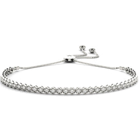 Round Diamond Hexagon Bezel Slider Bracelet