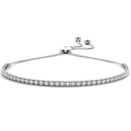 Round Diamond Square Bezel Slider Bracelet