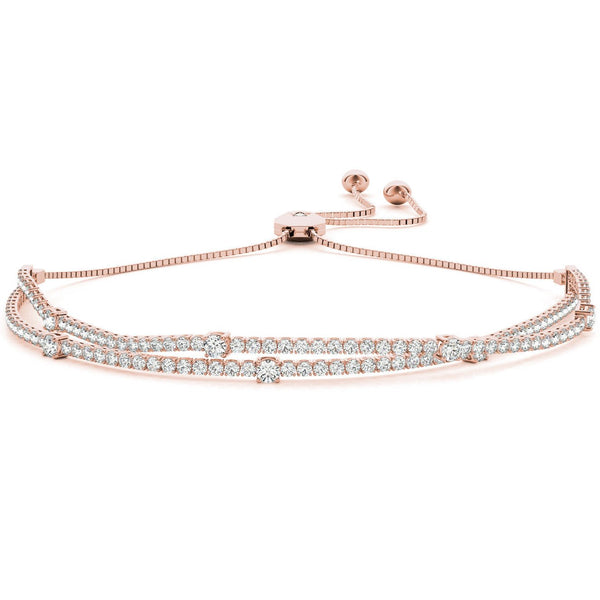 Round Diamond Multi-Row Slider Bracelet