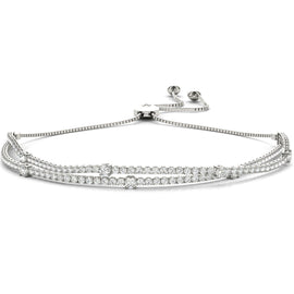 Round Diamond Multi-Row Slider Bracelet