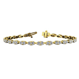 Round Diamond Oval Link Bracelet