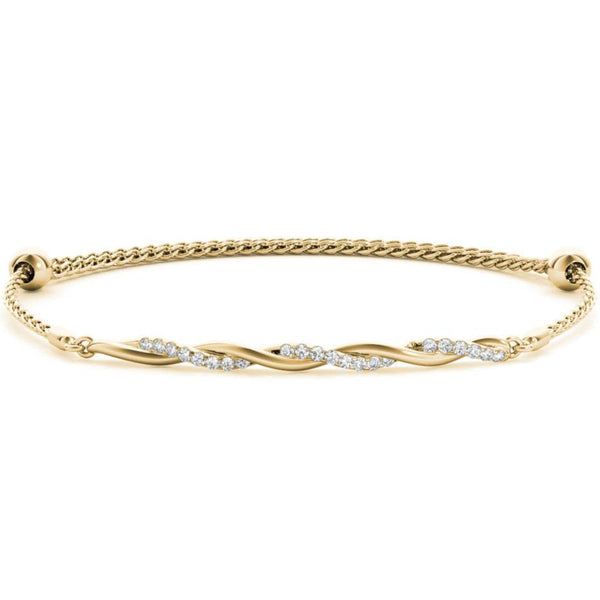 Twisted Diamond Pavé Chain Slider Bracelet