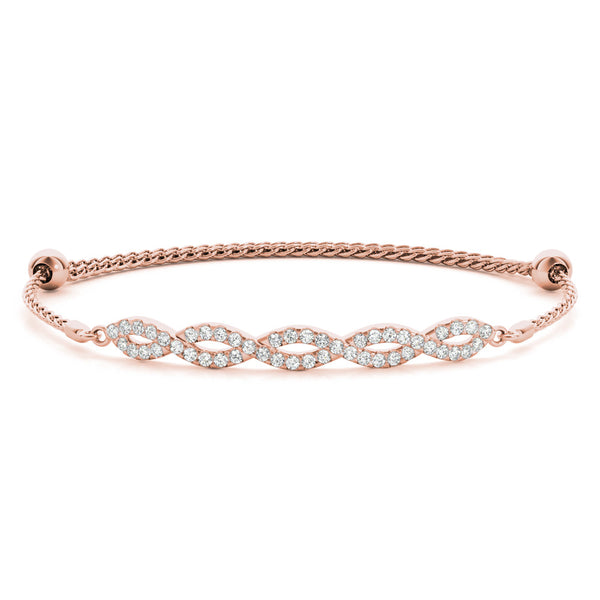 Twisted Diamond Pavé Chain Slider Bracelet