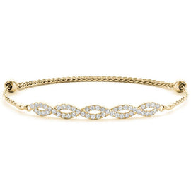 Twisted Diamond Pavé Chain Slider Bracelet