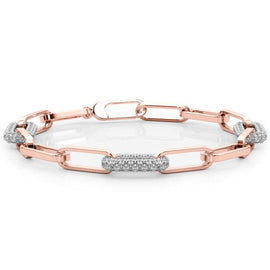 Diamond Pavé Paperclip Bracelet