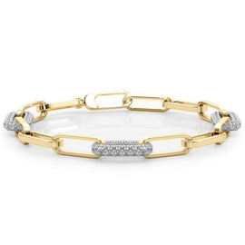 Diamond Pavé Paperclip Bracelet