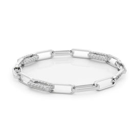 Diamond Pavé Paperclip Bracelet