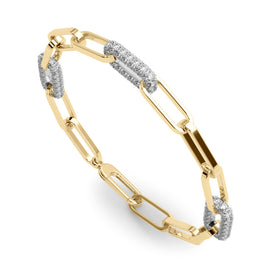 Diamond Pavé Paperclip Bracelet