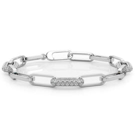 Diamond Pavé Paperclip Bracelet