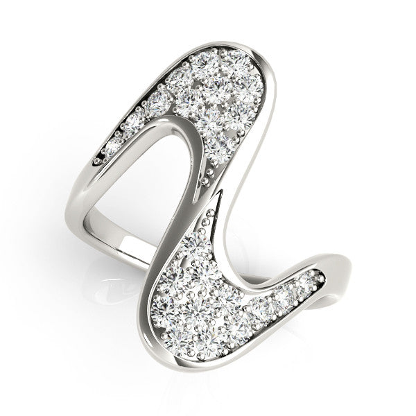 Curved Cluster Diamond Ring