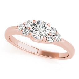 Round Cut Shoulders Engagement Ring