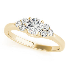 Round Cut Shoulders Engagement Ring