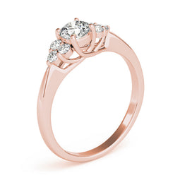 Round Cut Shoulders Engagement Ring