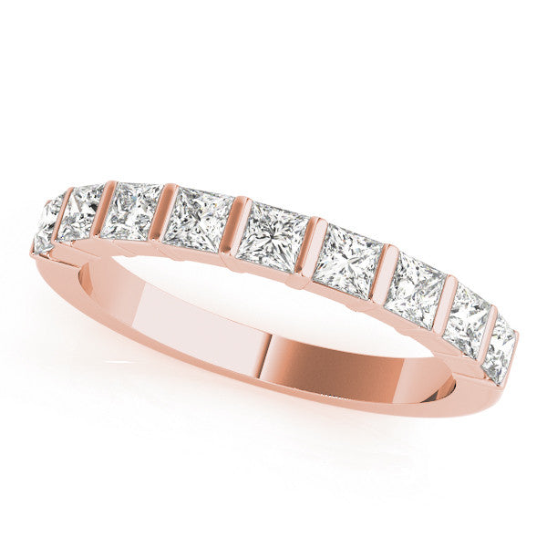 Princess Rub-Over Diamond Wedding Ring