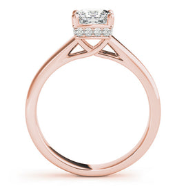 Princess Solitaire Hidden Halo Engagement Ring