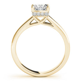 Princess Solitaire Hidden Halo Engagement Ring