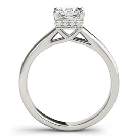 Princess Solitaire Hidden Halo Engagement Ring