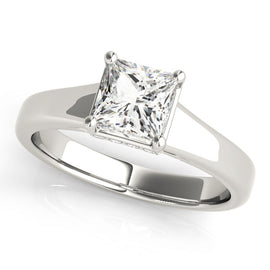 Princess Solitaire Hidden Halo Engagement Ring