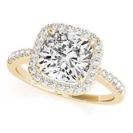 Cushion Halo Pavé Engagement Ring