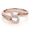 Double Loop Pavé Diamond Ring