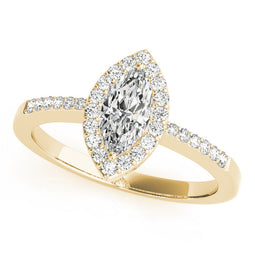 Marquise Halo Pavé Engagement Ring