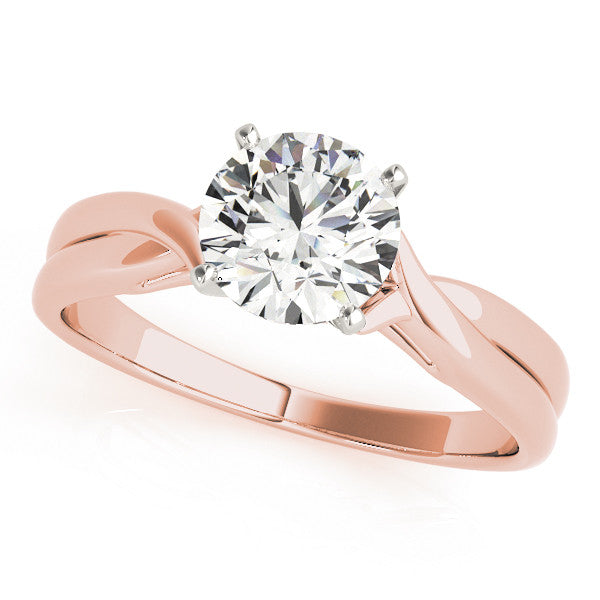 Round Solitaire Twisted Engagement Ring