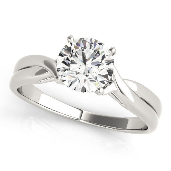 Round Solitaire Twisted Engagement Ring