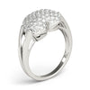 Multi-Row Heart Cluster Diamond Ring