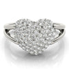 Multi-Row Heart Cluster Diamond Ring