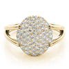 Multi-Row Oval Cluster Diamond Ring