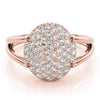 Multi-Row Oval Cluster Diamond Ring