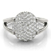 Multi-Row Oval Cluster Diamond Ring