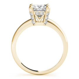 Princess Solitaire Hidden Halo Engagement Ring