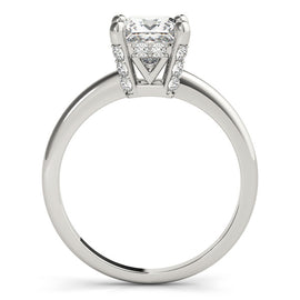 Princess Solitaire Hidden Halo Engagement Ring