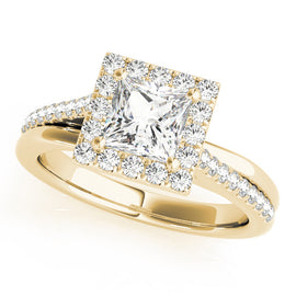 Princess Halo Pavé Engagement Ring