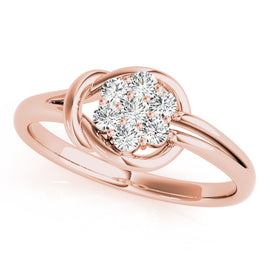 Cluster Love Knot Diamond Ring