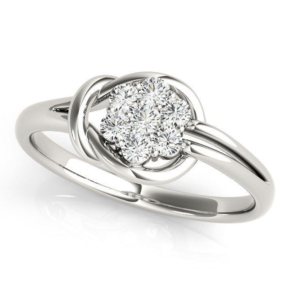 Cluster Love Knot Diamond Ring