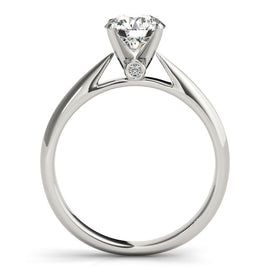 Round Solitaire Hidden Diamond Engagement Ring